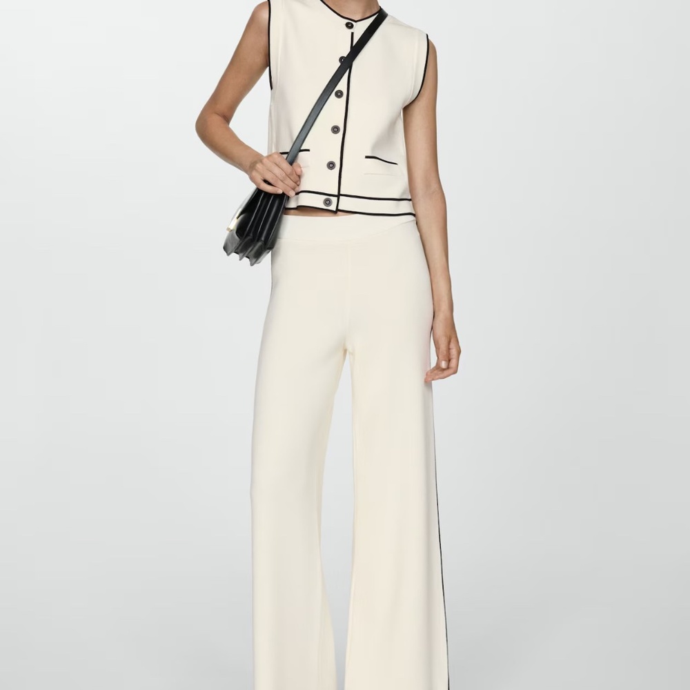 Mango Knitted Set with Contrast Piping